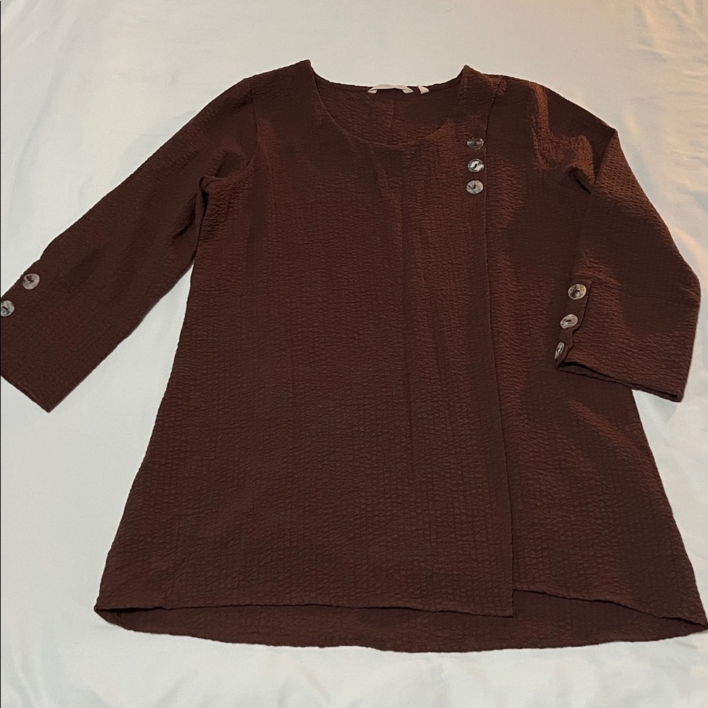 Soft Surroundings Kaari Button Wrap Tunic Top
